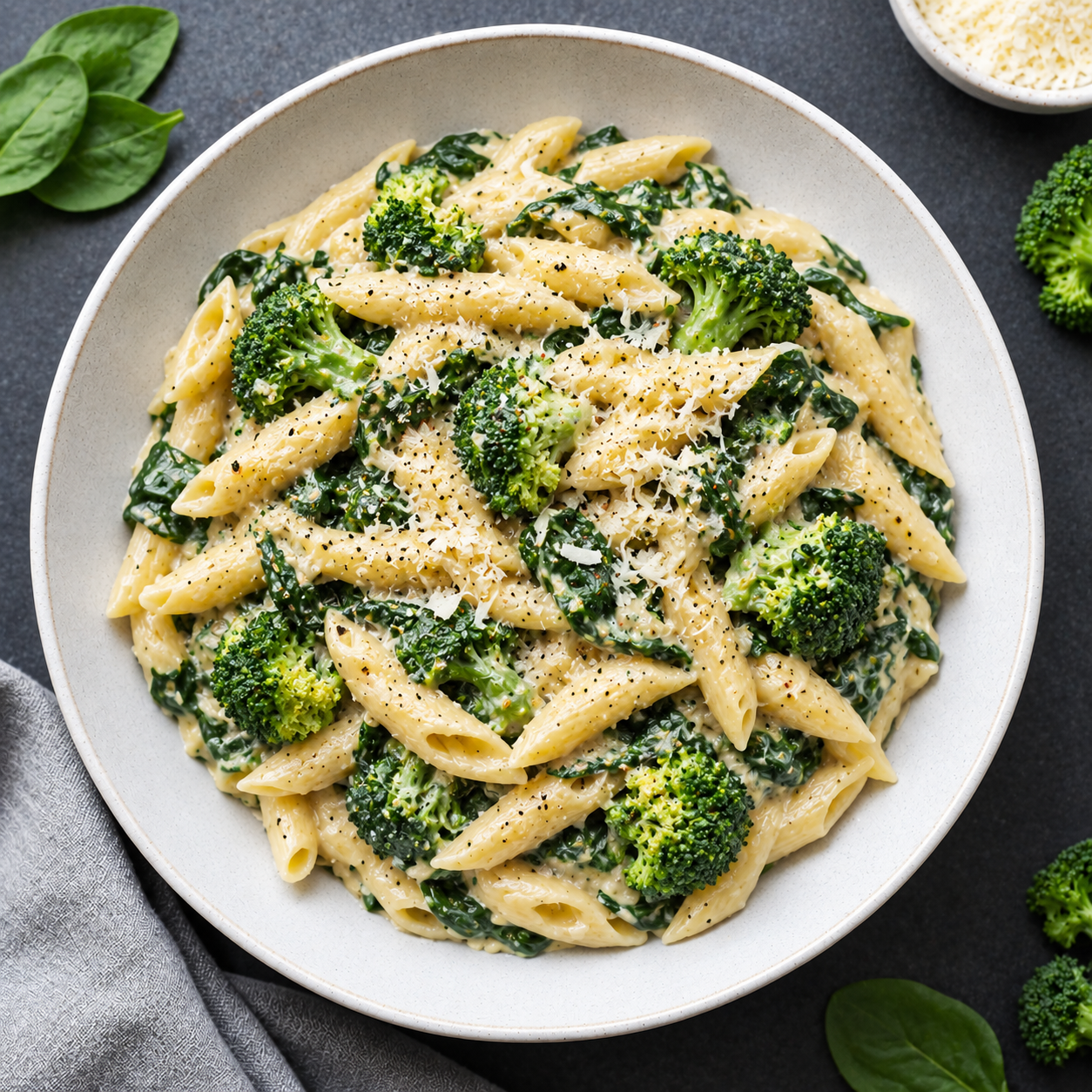 Creamy Spinach & Broccoli Pasta