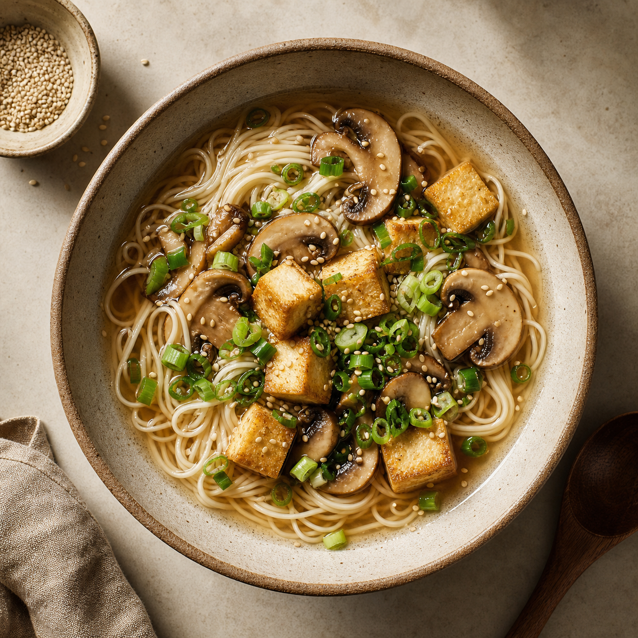 Noodle Soup With Mushrooms