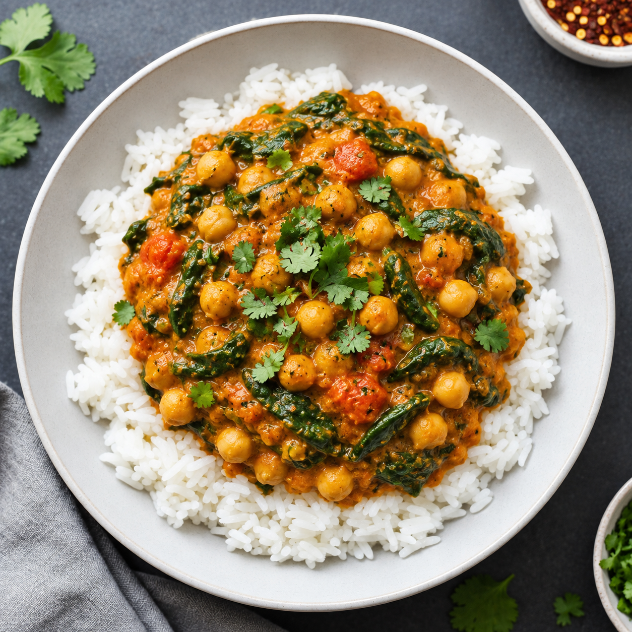 One-Pan Chickpea Spinach Curry