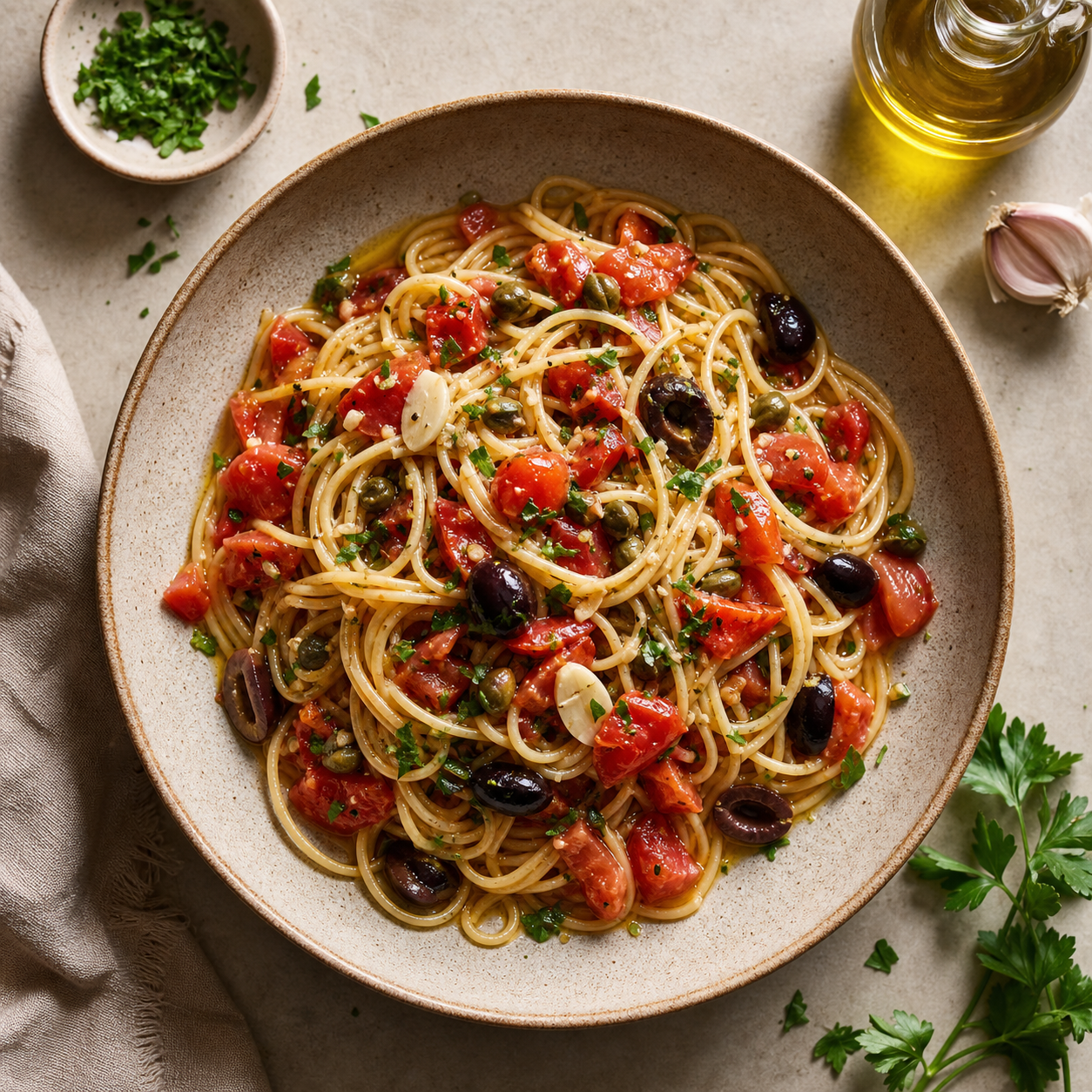 Raw Tomato Puttanesca