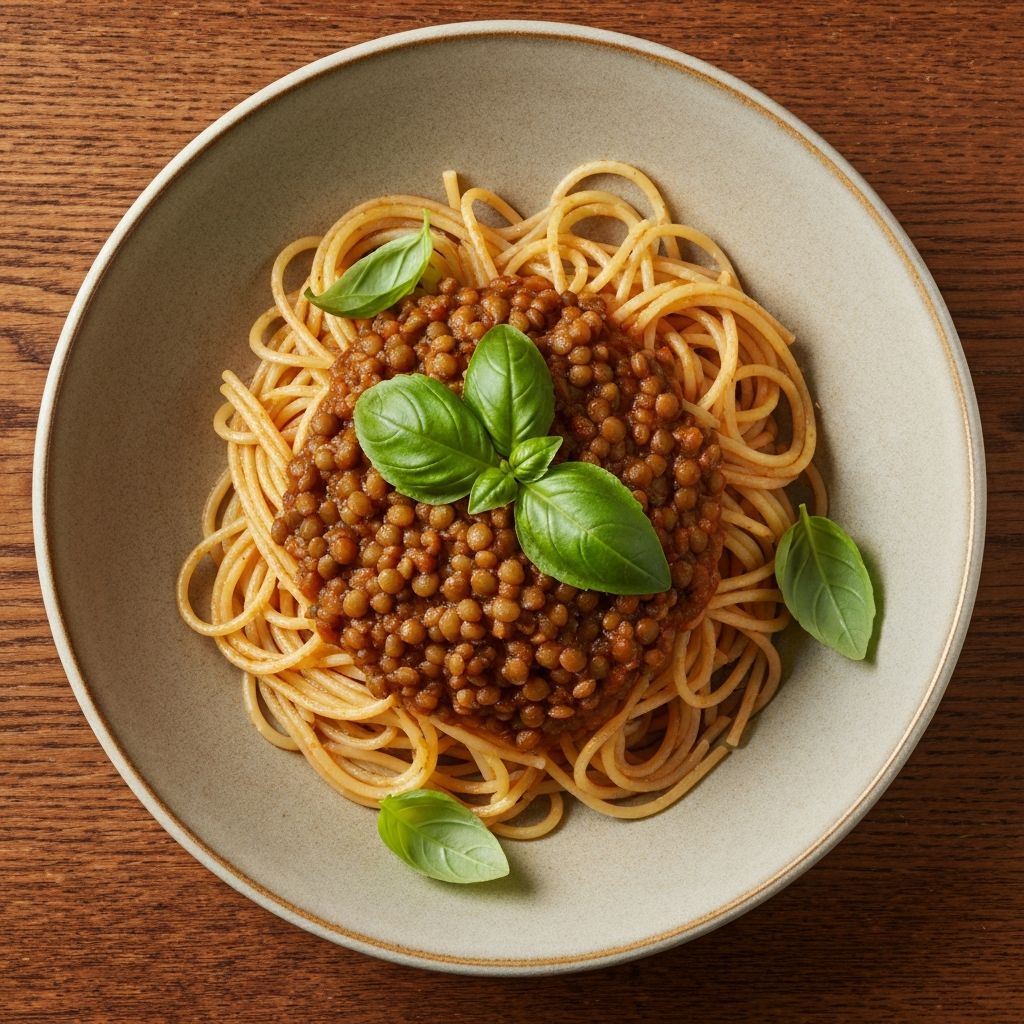 Spaghetti with lentils