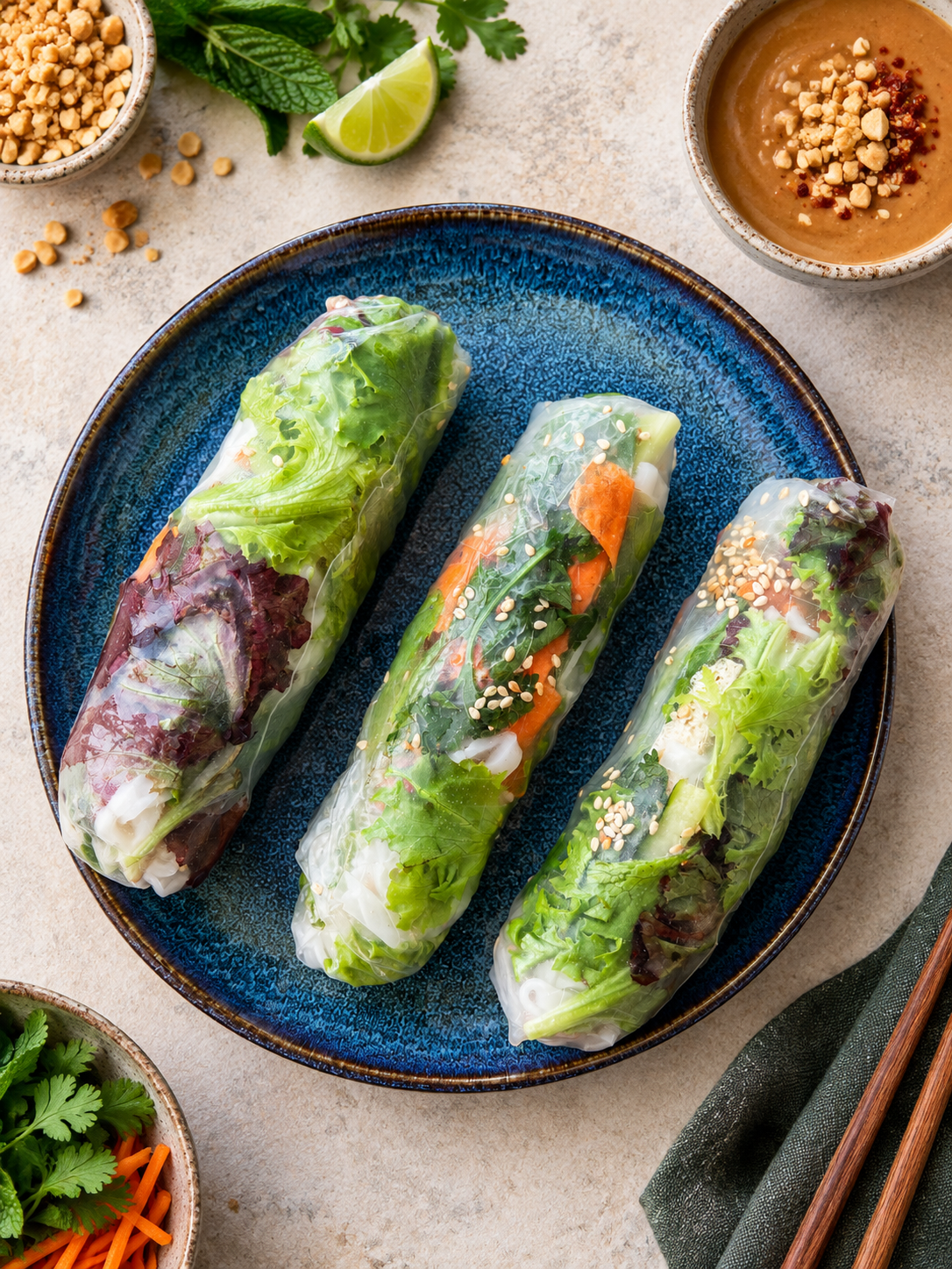 Fresh Summer Rolls with Peanut Sauce